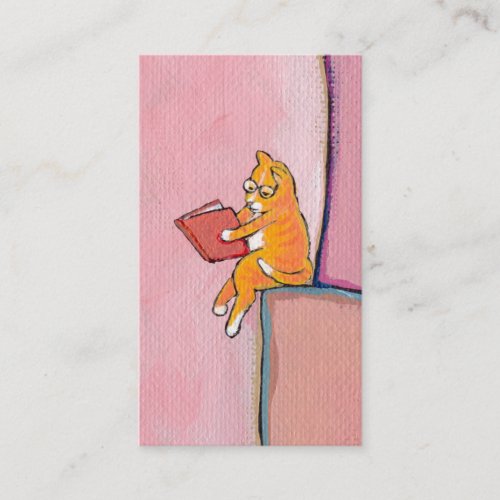 Titled  Marmalade Prefers Solitude _ fun cat art Business Card