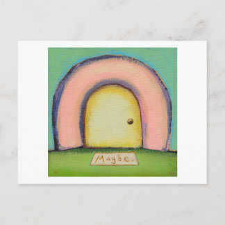 Titled: Noncommittal - maybe welcome mat fun art Postcard