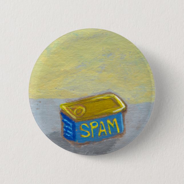 Titled: Spam and Eggs - fun breakfast art chicken Button (Front)