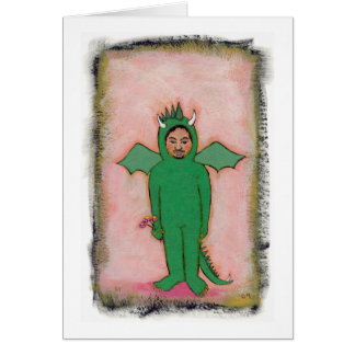 Titled:  The Guy in the Dragon Suit  - fun art Cards