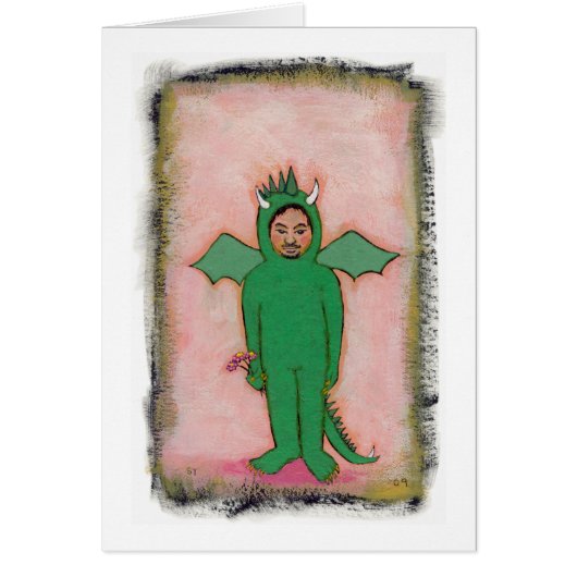 Titled:  The Guy in the Dragon Suit  - fun art Cards (Front)