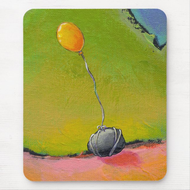 Titled:  Tied  -  fun grounded balloon art Mouse Pad (Front)