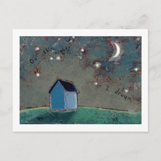 Titled:  Tiny Art #593 - Stars moon house dream Postcard