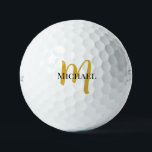 Titleist Pro V1 12 Pack Golf Balls Gold Monogram<br><div class="desc">Trendy Gold Color Monogram Elegant Modern Trendy Template Outdoor Sports Equipment Value Golf Ball / 12 Pack Titleist 2023 Pro V1 Golf Balls.</div>