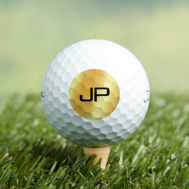 Titleist Pro V1 Elegant Black And Gold Monogram Golf Balls (Insitu Tee)