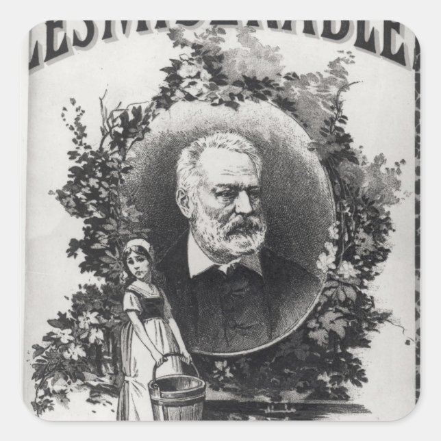 Titlepage first edition of 'Les Miserables' Square Sticker (Front)