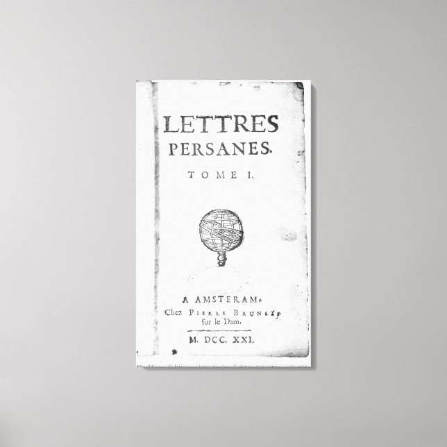 Titlepage of 'Les Lettres Persanes' Canvas Print (Front)