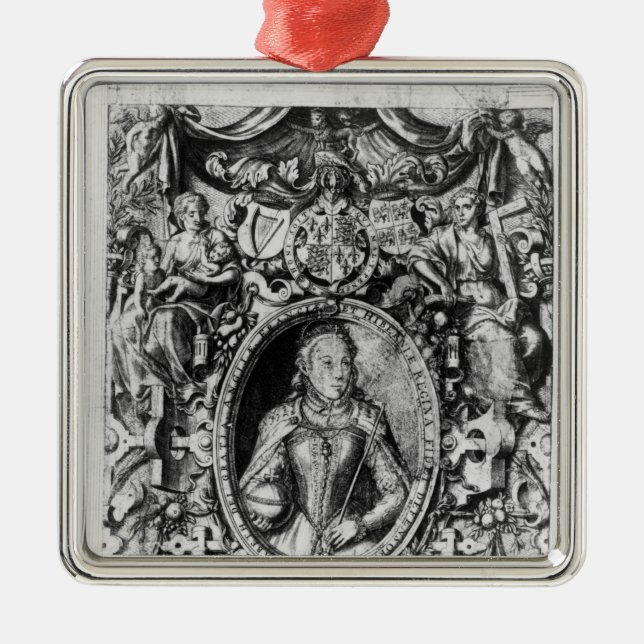 Titlepage of the Bishop's Bible, pub. in 1568 Metal Ornament (Front)