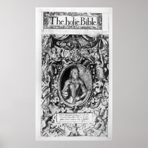 Titlepage of the Bishops Bible pub in 1568 Poster