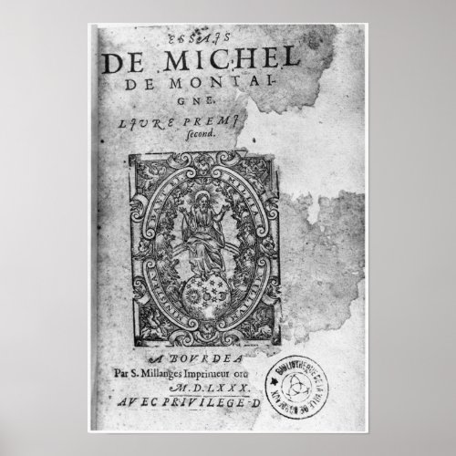 Titlepage of the first edition of Essais Poster