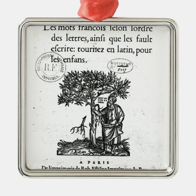 Titlepage of the first French-Latin dictionary Metal Ornament (Front)