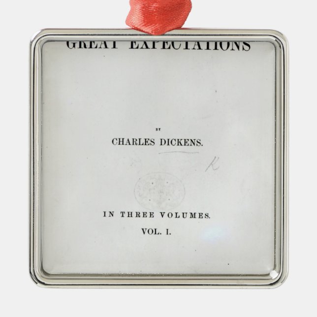 Titlepage to Great Expectations by Charles Metal Ornament (Front)
