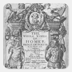 Titlepage to 'The Whole Works of Homer' Square Sticker