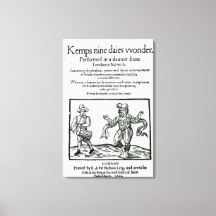 Titlepage to William Kemp's Canvas Print