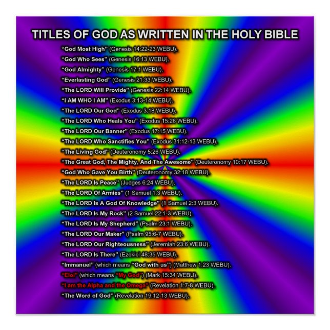 Titles Of God Poster (Front)