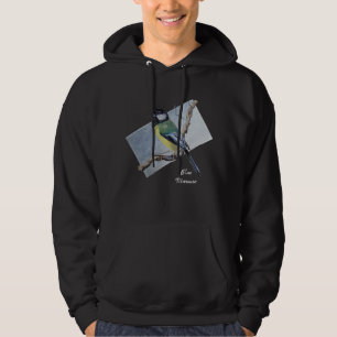 Titmouse on Blue Hoodie
