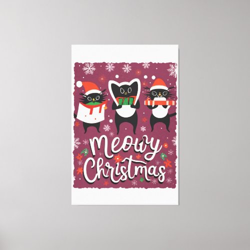 Tittle Meow_y Christmas Delight Festive Cats Coll Canvas Print