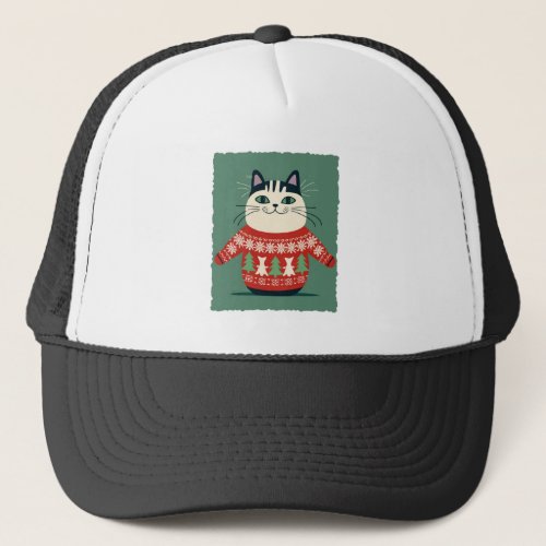 Tittle Meow_y Christmas Delight Festive Cats Coll Trucker Hat