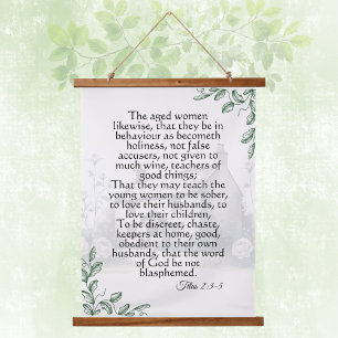 Titus 2 Woman Scripture Vintage Cottagecore Hanging Tapestry