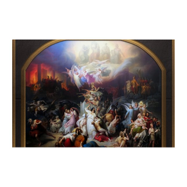 Titus destroying Jerusalem by Wilhelm von Kaulbach Acrylic Print (Front)