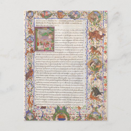 Titus Livius History of Rome Medieval Manuscript Postcard