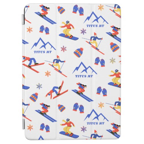 Titus Mountain New York Ski Snowboard Pattern iPad Air Cover
