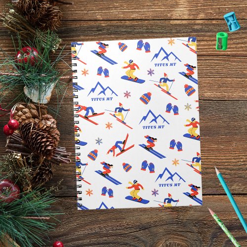 Titus Mountain New York Ski Snowboard Pattern Notebook