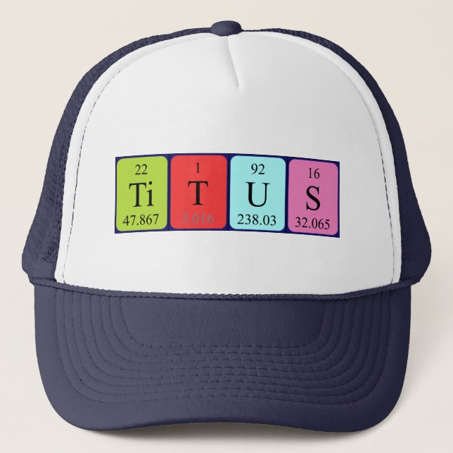 Titus periodic table name hat (Front)