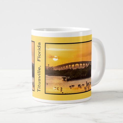 Titusville Florida Bridge at Sunset _ Photography Giant Coffee Mug