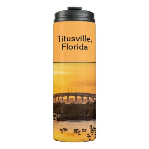 Titusville Florida Bridge at Sunset _ Photography Thermal Tumbler