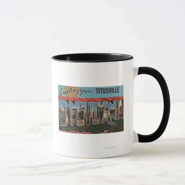 Titusville, Pennsylvania - Large Letter Scenes Mug (Right)