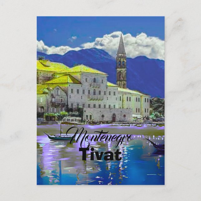 Tivat Montenegro, modern  postcard, Coast Travel A Holiday Postcard (Front)
