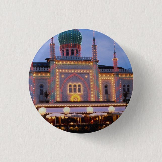 Tivoli Gardens in Copenhagen, Denmark Pinback Button (Front)