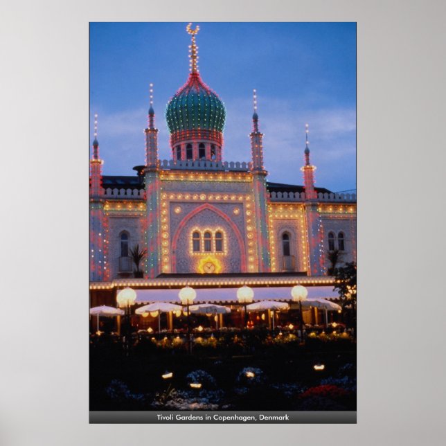 Tivoli Gardens in Copenhagen, Denmark Poster (Front)