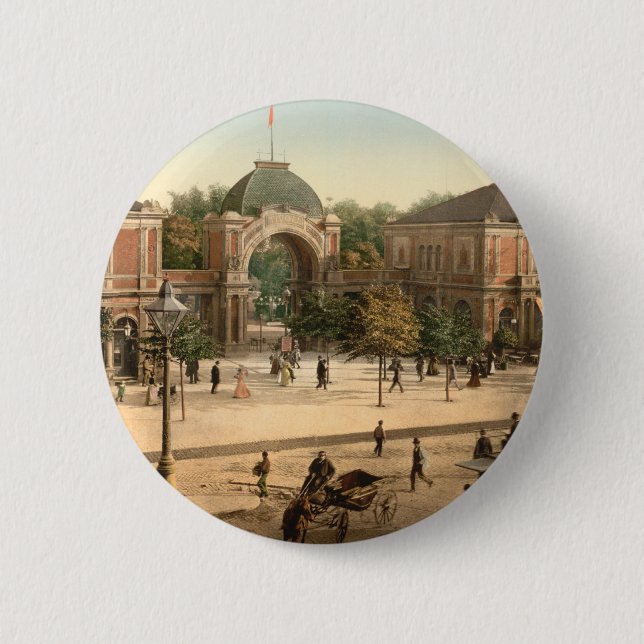 Tivoli Park Entrance Copenhagen Denmark Pinback Button (Front)