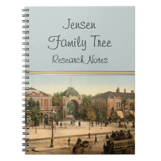 Tivoli Park Entrance Copenhagen Family Tree Notebook