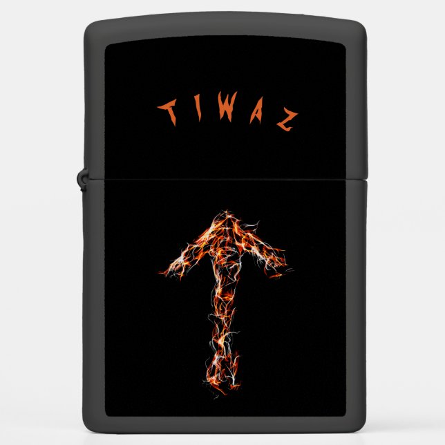 TIWAZ Rune Zippo Lighter (Front)