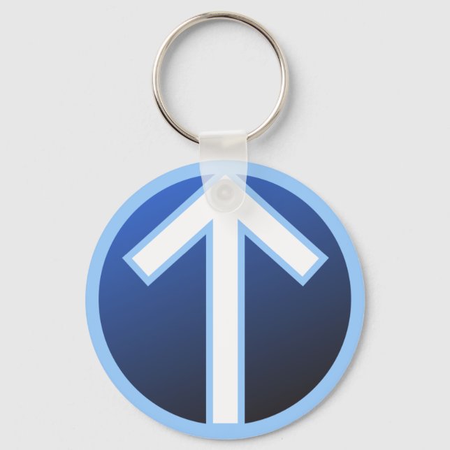 Tiwaz Teiwaz Tyr Warrior Rune Keychain (Front)