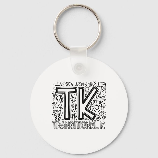 Tk Transitional-kindergarten Typography Ck To Scho Keychain (Front)