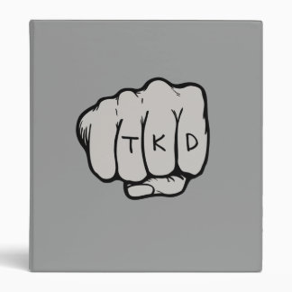 TKD Fist Middle Punch 3 Ring Binder