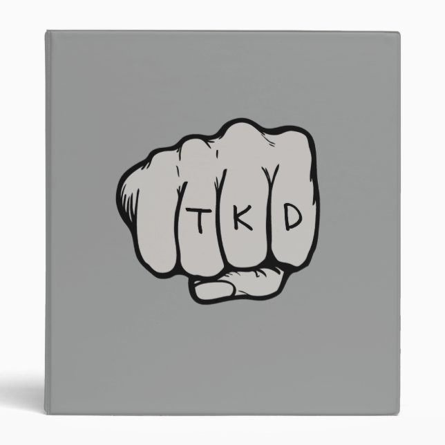 TKD Fist Middle Punch 3 Ring Binder (Front)