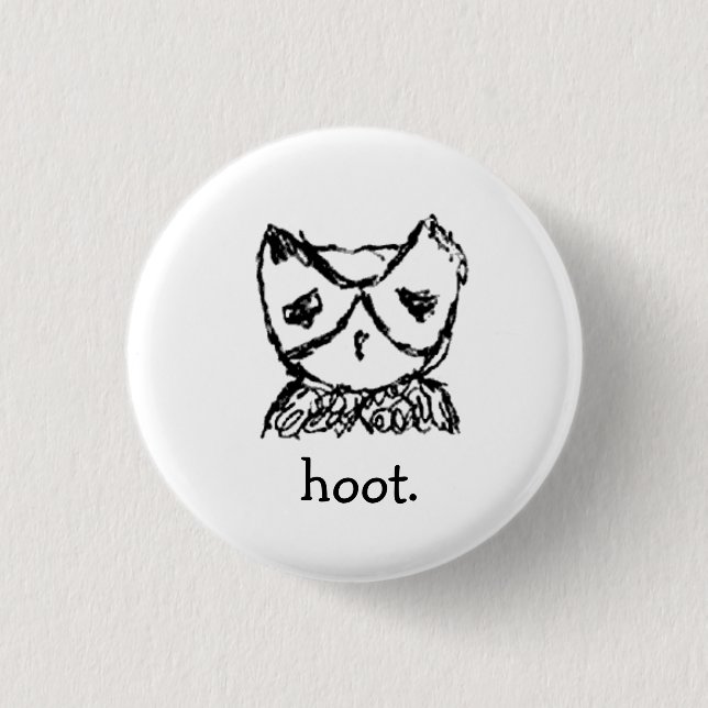 TKDA tiny hoot button (Front)