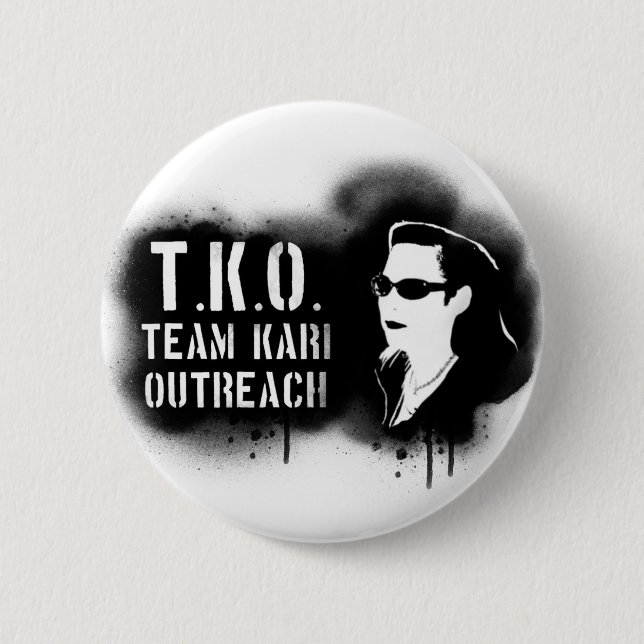 TKO - Black Stencil Button (Front)