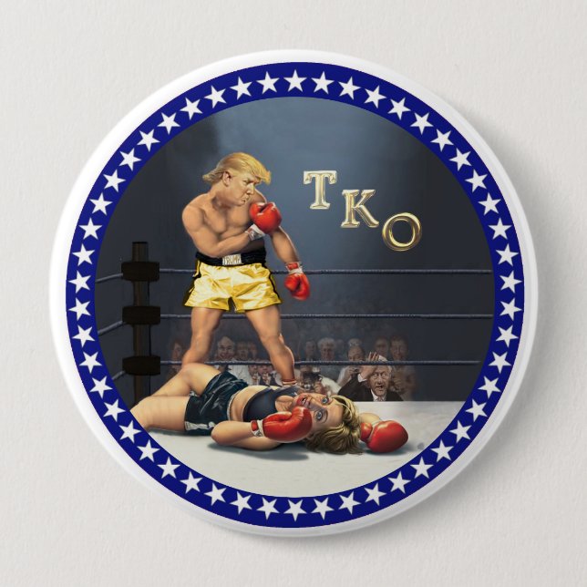 TKO: Trump Knock Out Pinback Button (Front)