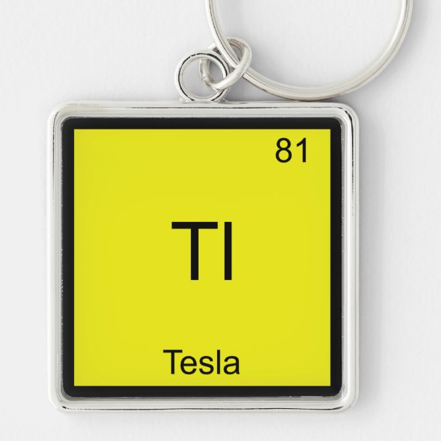 Tl - Tesla Funny Chemistry Element Symbol T-Shirt Keychain (Front)