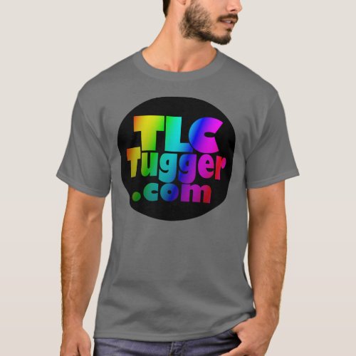TLC Tugger Logo _ rainbow in black oval T_Shirt