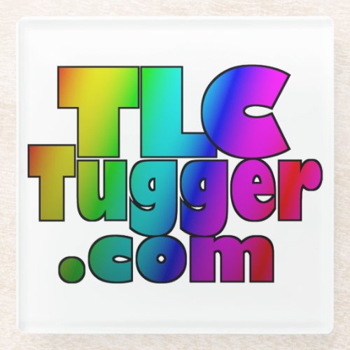 TLC Tugger rainbow glass coaster