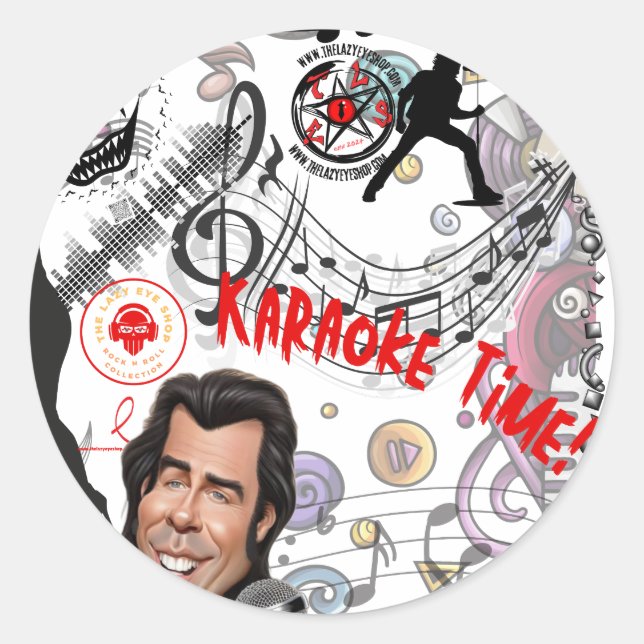 TLES Karaoke Time Round Sticker (Front)