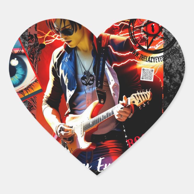 TLES Rocker Design Heart Shaped Sticker (Front)