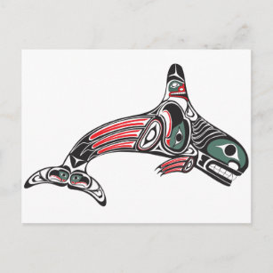 Tlingit Killer Whale & Eagle Postcard